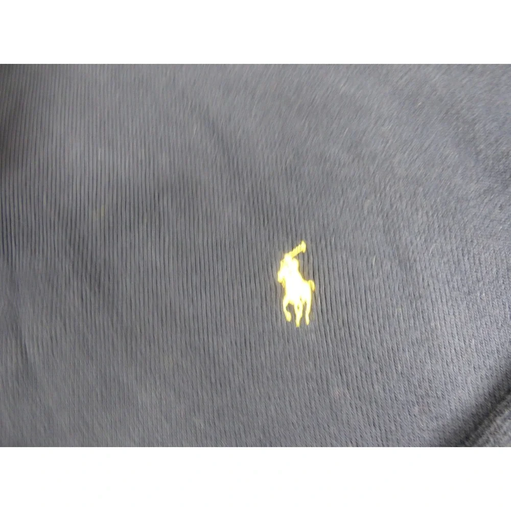 Polo Ralph Lauren Mens 3XLT Tall Navy Blue 1/4 Zip Cotton Pullover Sweater Hole